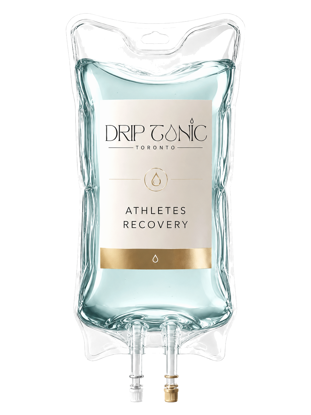 Athletes Recovery IV bag in soft studio light, Drip Tonic's recovery and performance-focused drip.