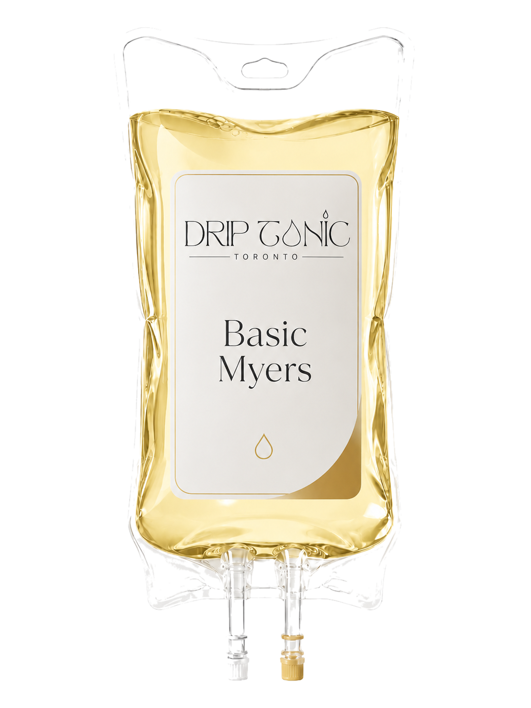 Myers Cocktail IV bag in soft studio light, Drip Tonic's foundational hydration and vitamin drip.